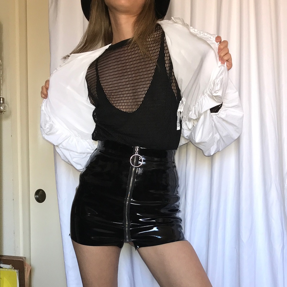 Zara Fishnet Mesh Shirt small